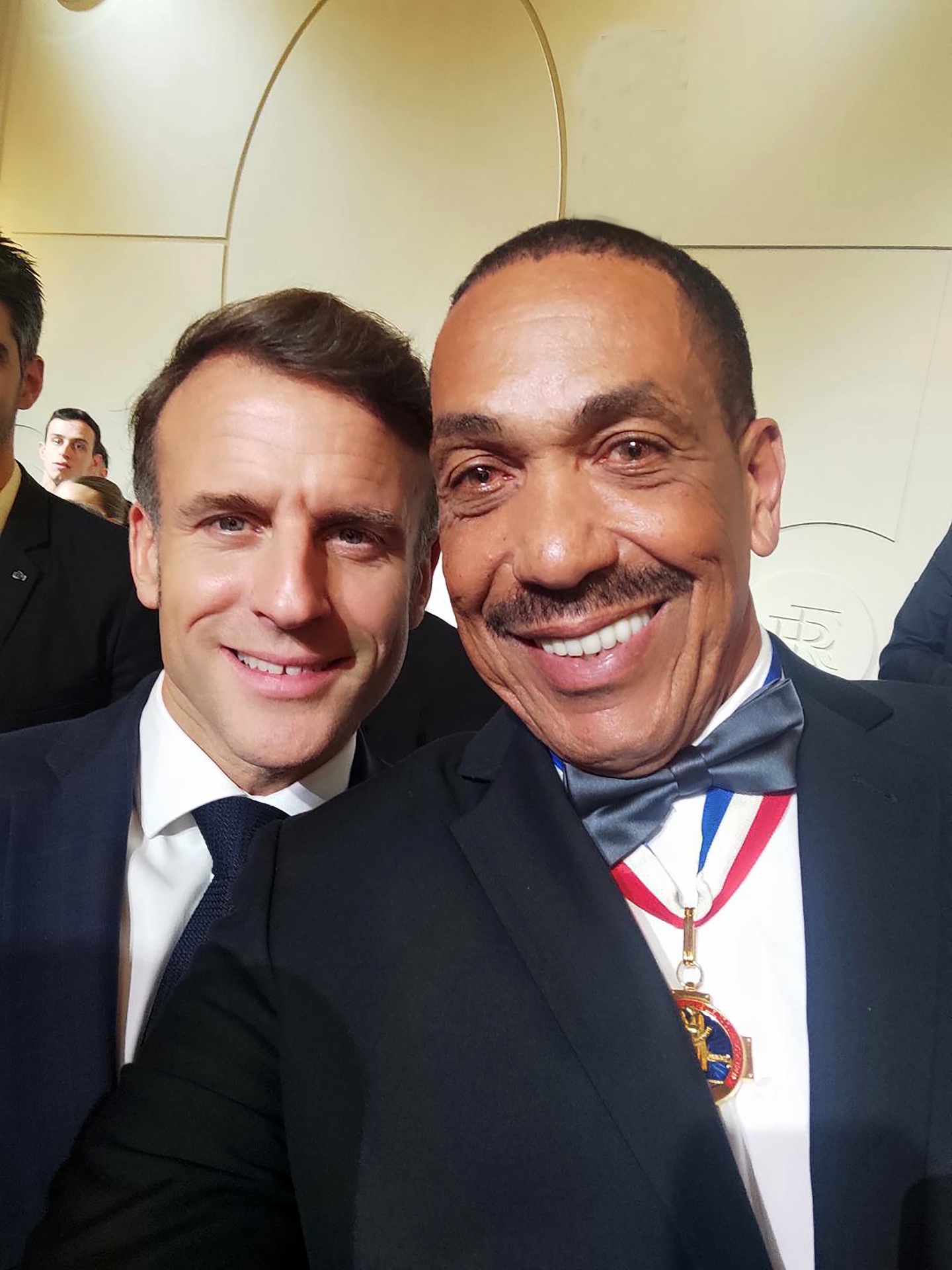 Franck Charlery-Adèle avec le Président Emmanuel Macron à l'Élysée
